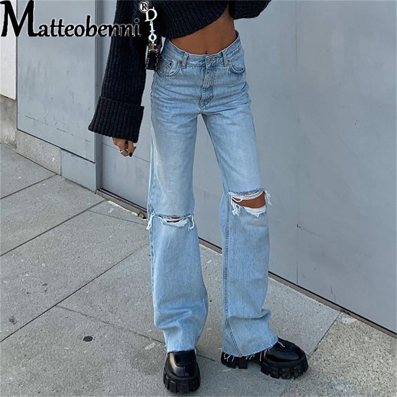 2021 Women Ripped Jeans Streetwear   ̽Ʈ 混 ƮƮ  ĳ־ ָ ÷   ̵   